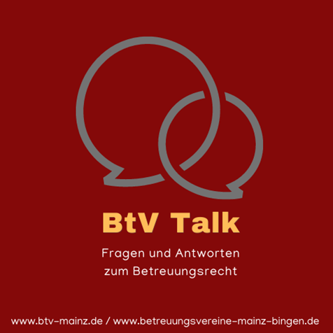Zwei Sprechblasen, die den BtV-Talk symbolisieren